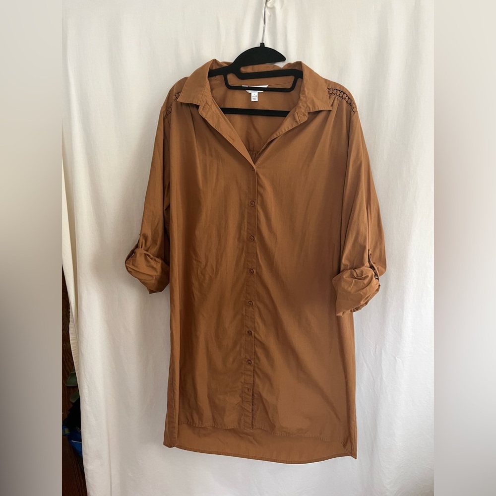 Brown shirt dress